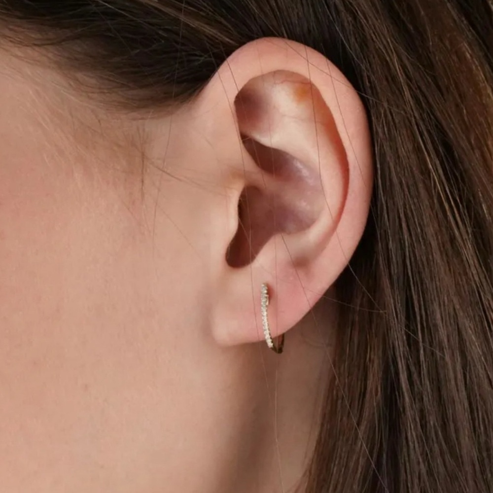 Mejuri Diamond Hoops White Gold Earrings